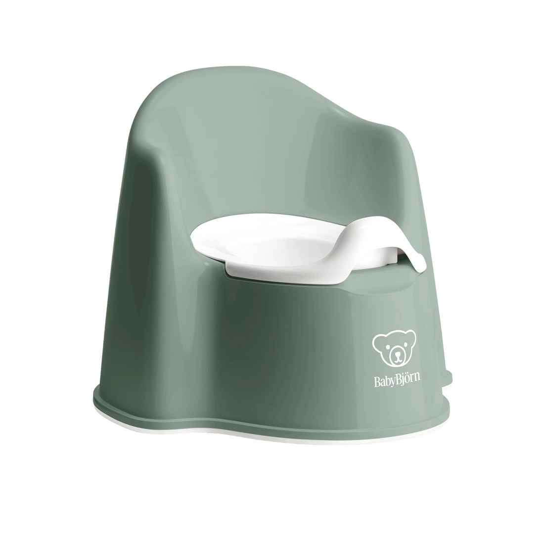 BabyBjörn Potty Chair — Deep Green/White full product view