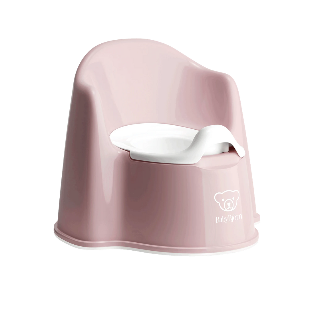 BabyBjörn Potty Chair — Powder Pink/White full product view