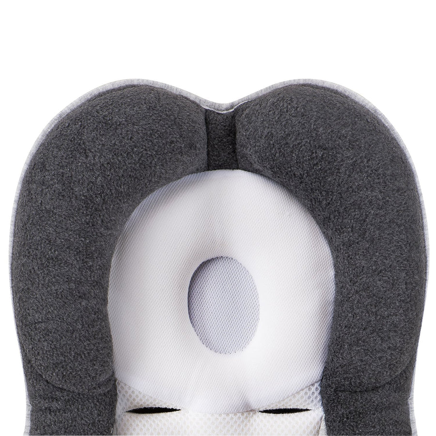 Babymoov Cozymorpho Smokey infant head support in dark gray plush with white inner padding