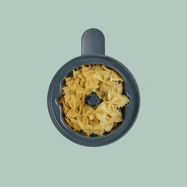 Babymoov Duo Meal Lite baby food maker, gray top-down view with central blade