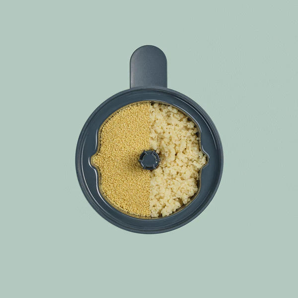 Babymoov Duo Meal Lite baby food maker with dual grinding chambers in blue