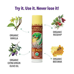 Badger Organic Vanilla Madagascar Lip Balm 4.2G