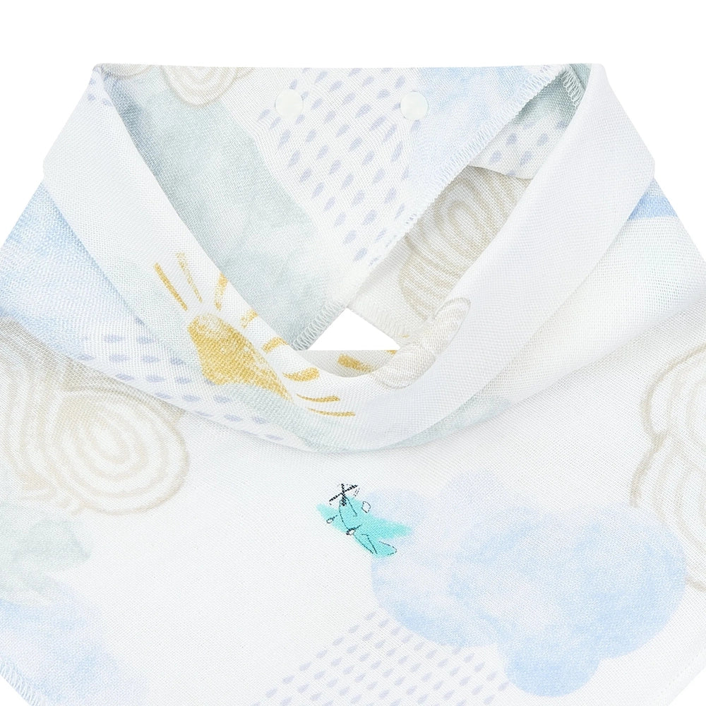 Nest Designs Bamboo Muslin Bandana Bib Fluffy Puffs, product view 4