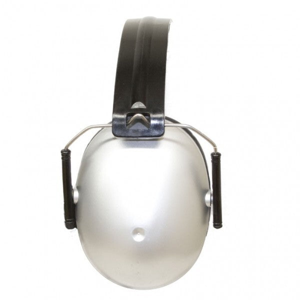 Banz kids hearing protection earmuffs in silver with black headband by Baby EnRoute