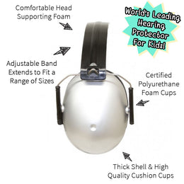 Banz Kids Hearing Protection Earmuffs Silver (2Y+)