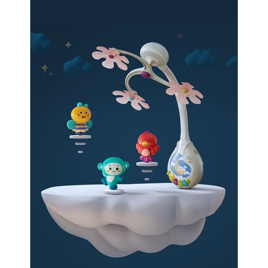 BC BABYCARE 3-in-1 Mobile with colorful hanging animals over a cloud-shaped base