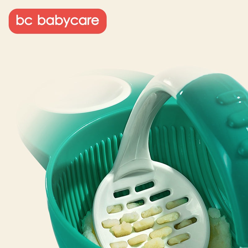 Bc Babycare Baby Food Masher green with white scoop for nursing and feeding

