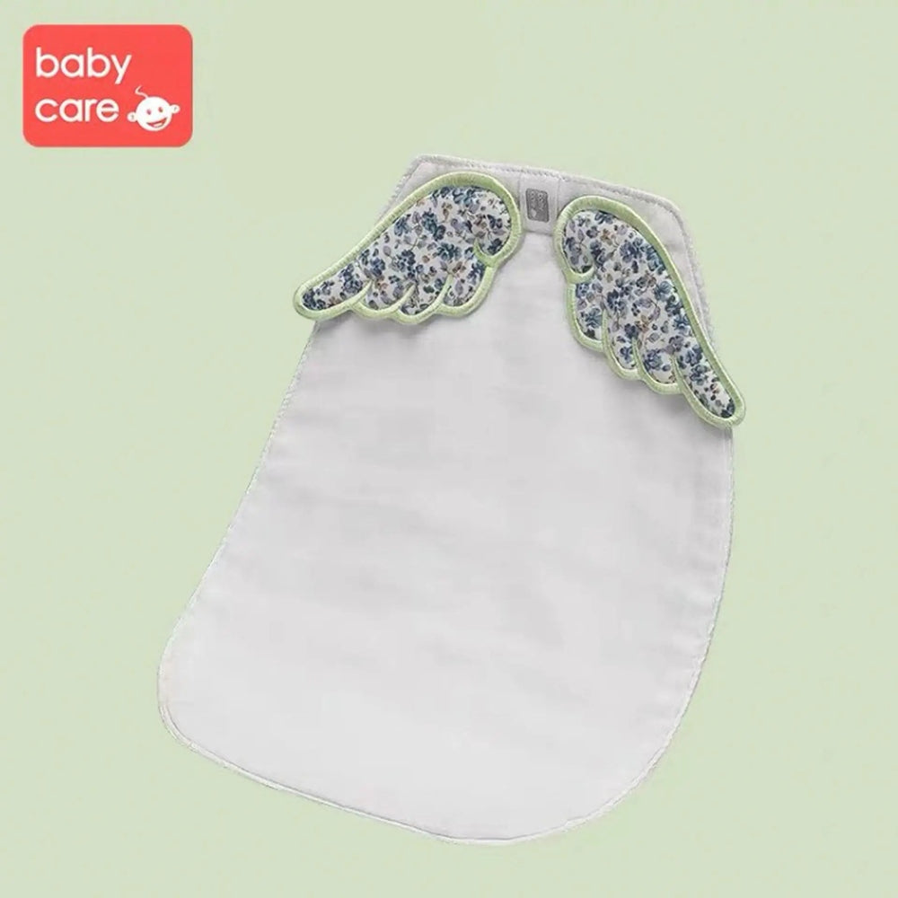 BC Babycare Baby Gauze: white breathable fabric with floral winged trim, laid flat to show softness.