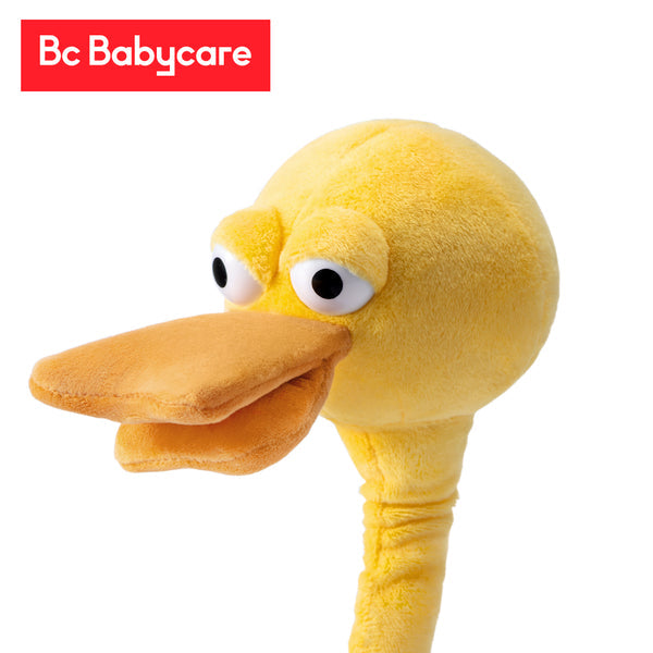 Cabri Duck Active Sound Toy by BC Babycare; yellow plush duck with orange beak