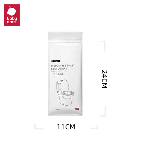 BC Babycare disposable toilet seat covers package, white, for use in public restrooms