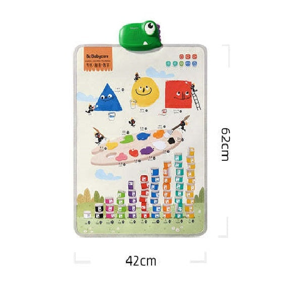 BC Babycare Interactive Wall Chart for babies; colorful blocks and playful characters with a green topper.