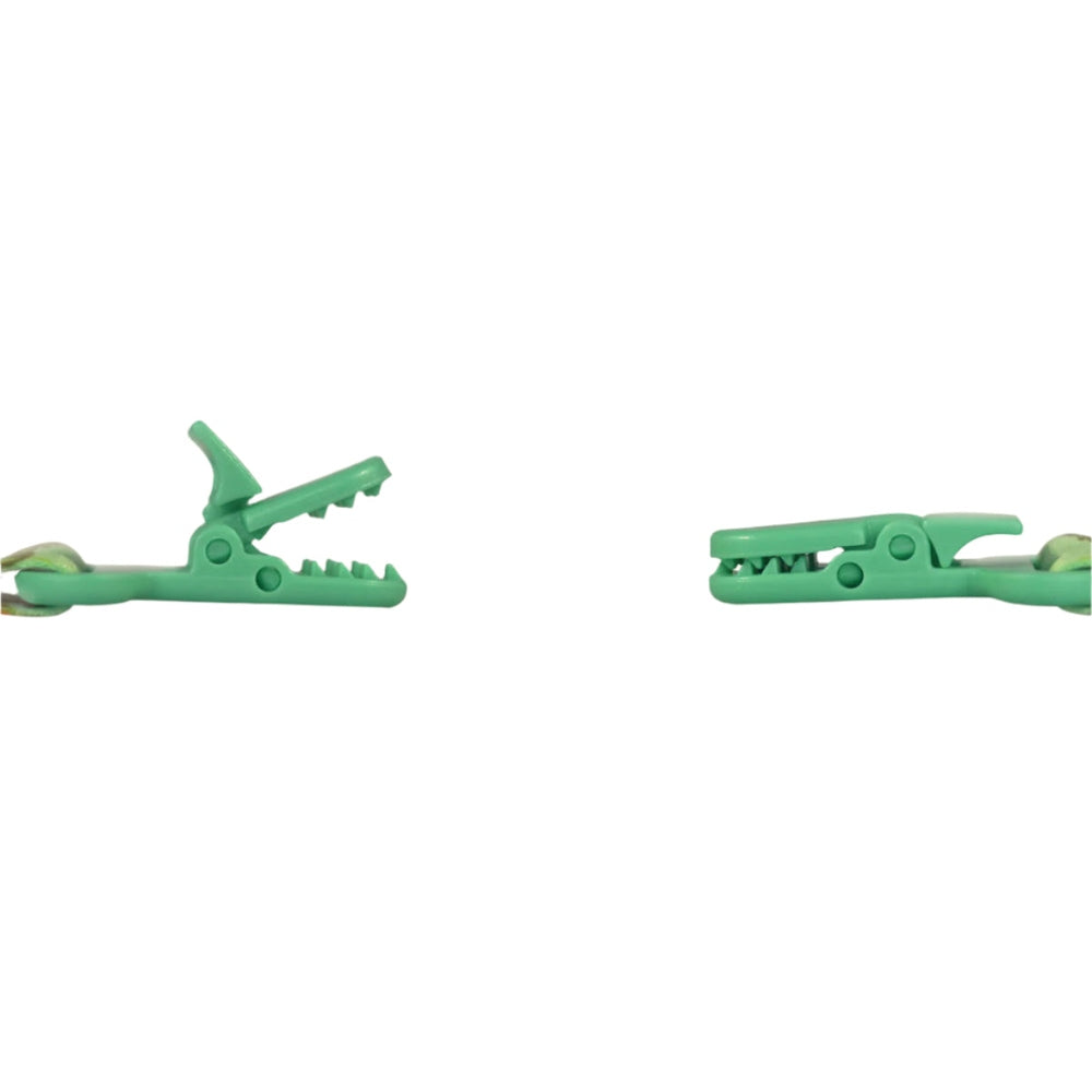 Bc Babycare pacifier holders set of 2 with green crocodile clip design, BPA-free plastic