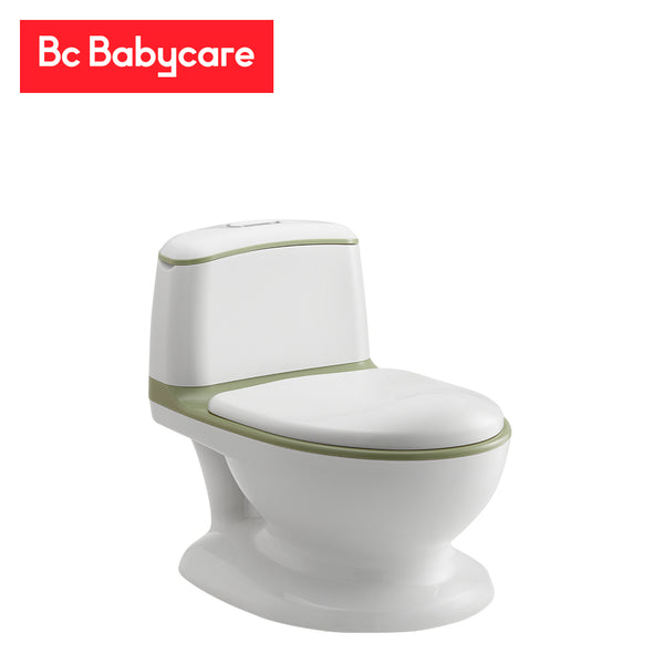 BC Babycare kids training toilet in white with sage-green trim for toddlers