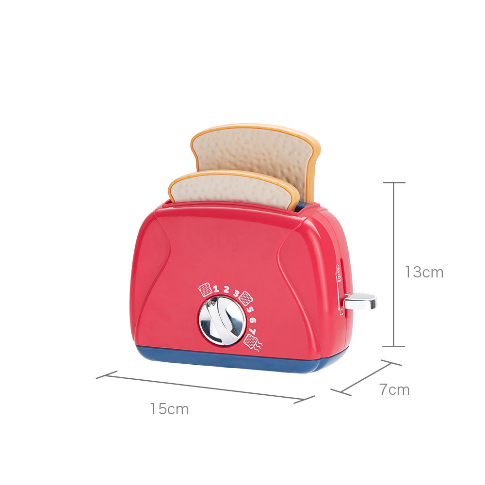 BC Babycare Little Cooker Toaster Toy; red with beige bread slices, 15x7x13 cm