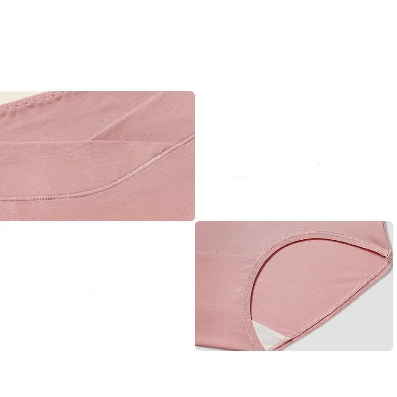BC Babycare Maternity Underwear Pink, soft seamless panty laid flat to show smooth stitching and curved leg openings.