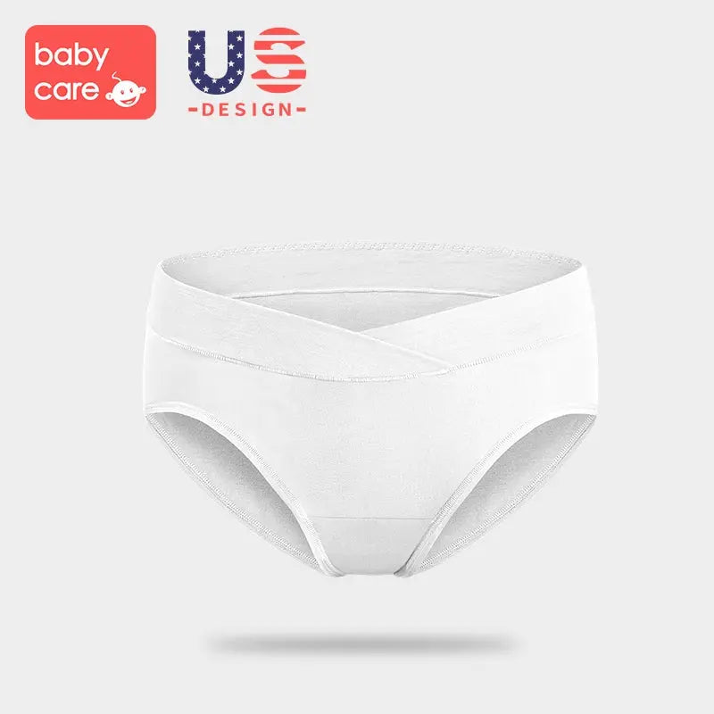 BC Babycare Maternity Underwear Synder, white with crossover waistband, comfortable fit