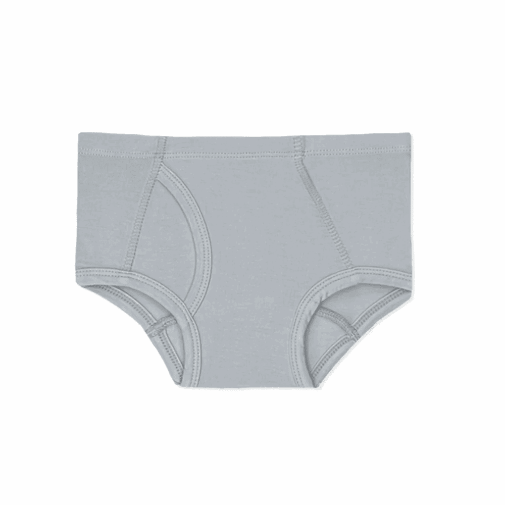 Bellabu Bear boys bamboo underwear brief, light gray