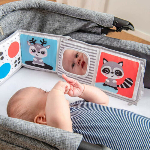 BENBAT Double Sided Baby Book in stroller activity panel with colorful animal illustrations