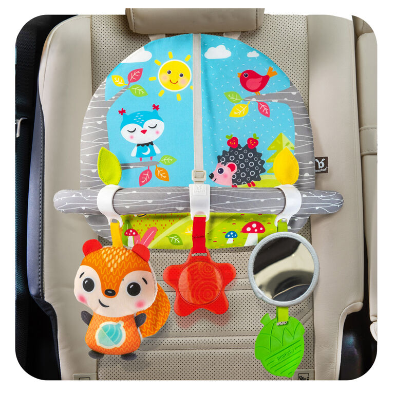 BENBAT double-sided car arch fox activity toy for car seats with woodland animals and mirror