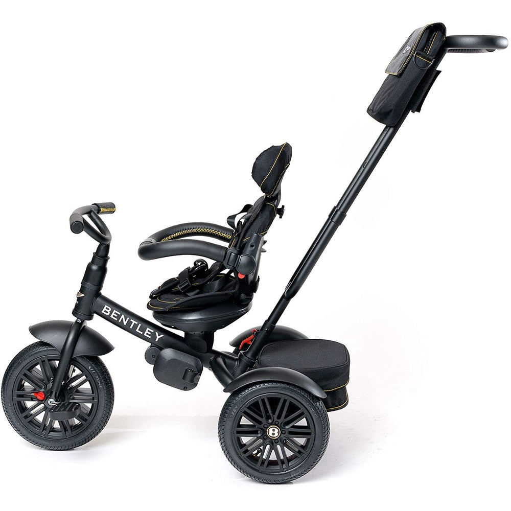 Bentley Trike 6-in-1 V2 100-Year Limited Edition; black frame with padded seat and tall push handle