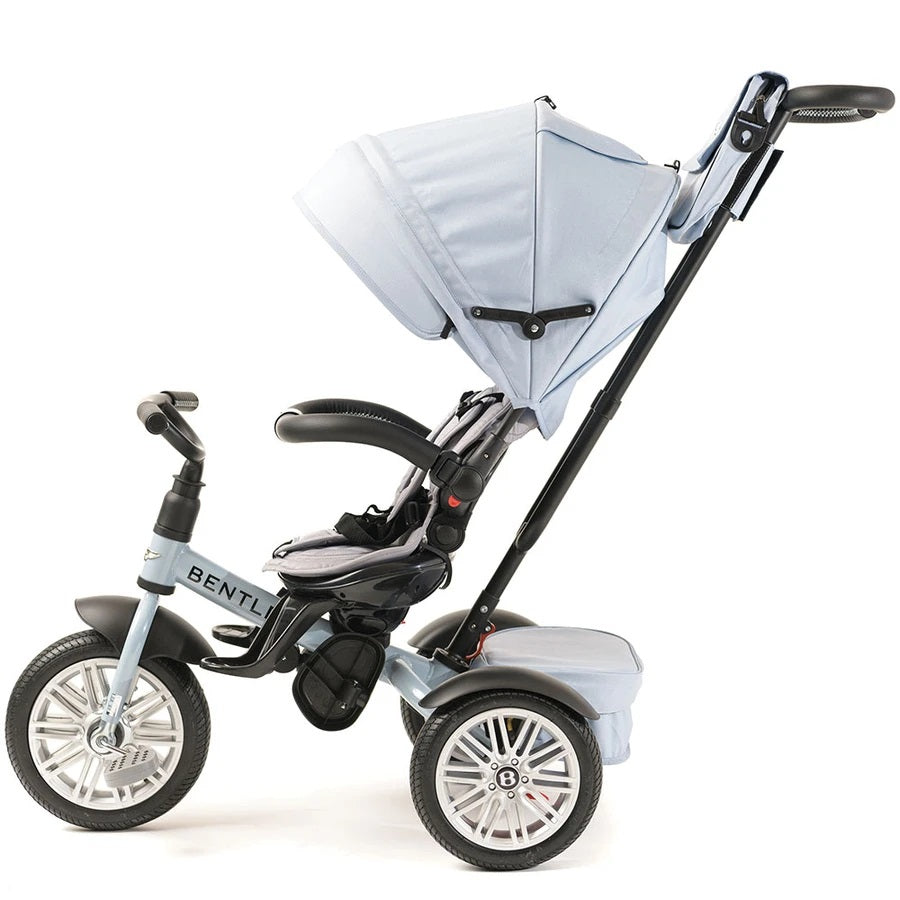 Bentley Trike 6-In-1 V2 Jetstream Blue toddler tricycle with adjustable canopy and push handle