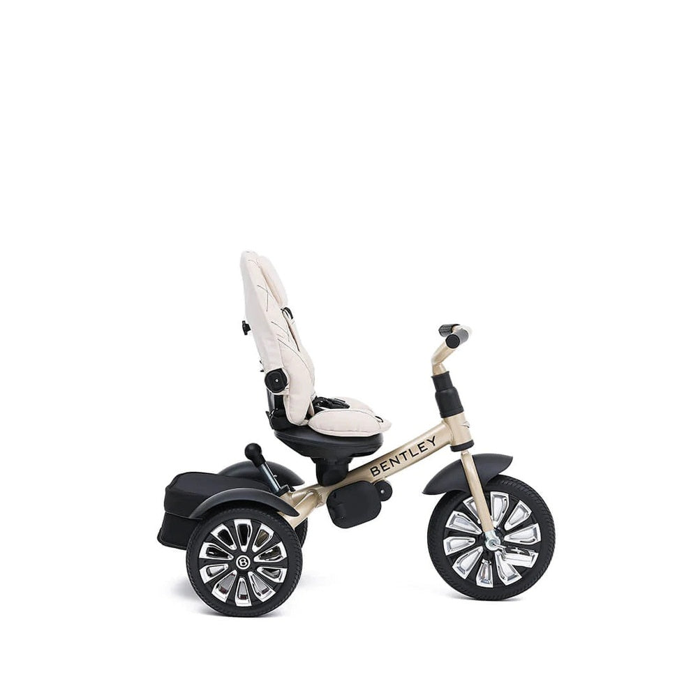 Bentley Trike 6-in-1 V2 Mulliner Gold Limited Edition with beige seat and gold frame