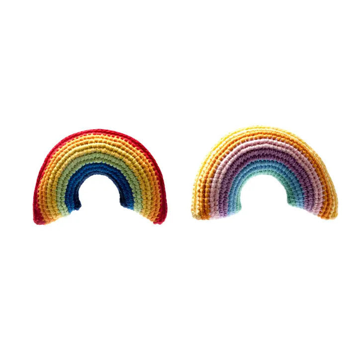 Best Years Crochet Pastel Rainbow Plush Baby Toy