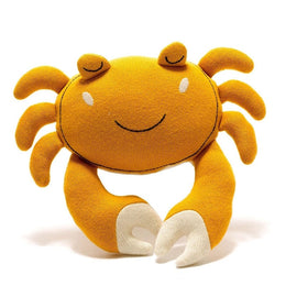 Best Years Tactile Crab Plush Toy Knitted Organic Cotton In Mustard