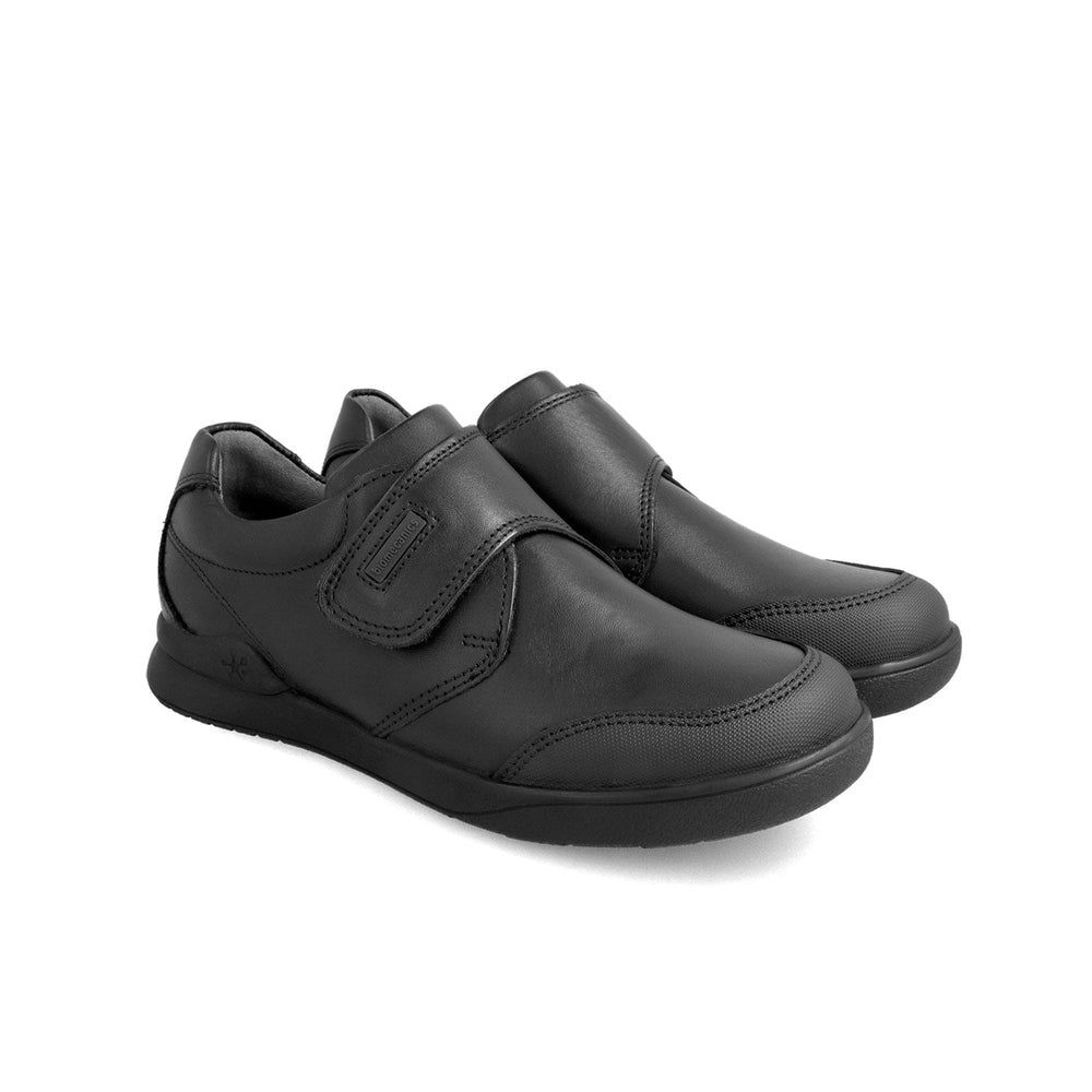 BIOMECANICS black napa leather Velcro school shoes for kids, pair