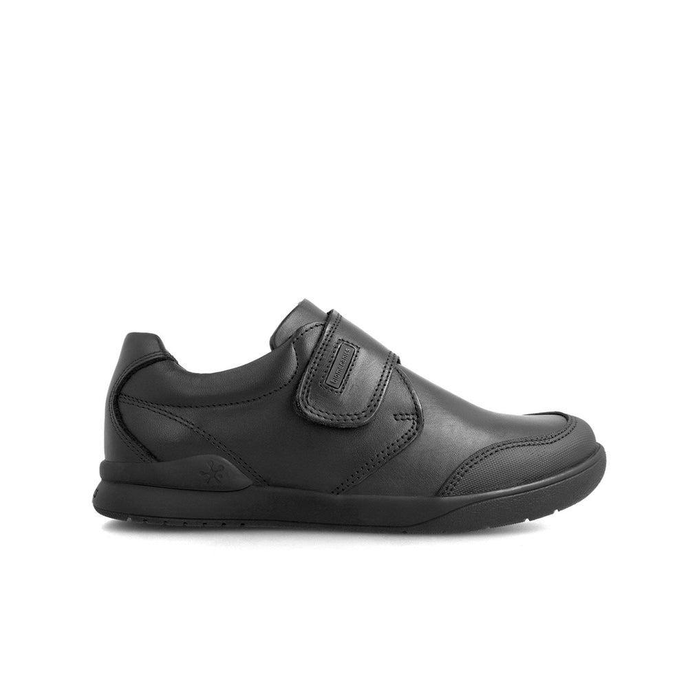 Biomecanics black napa leather Velcro school shoe for kids