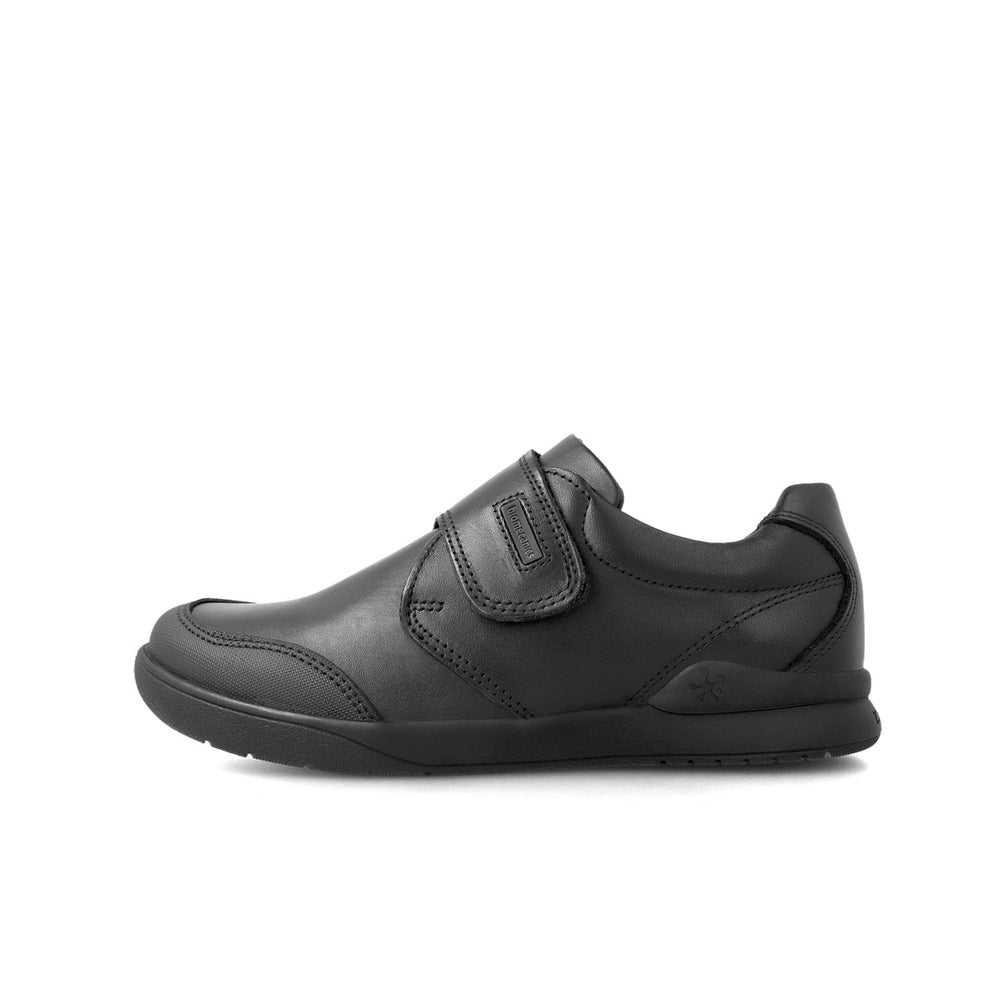 Biomecanics black napa leather Velcro school shoe for kids
