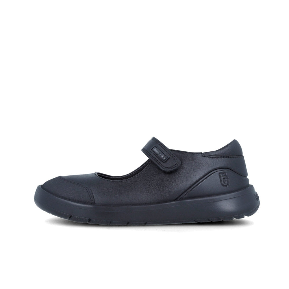 Biomecanics black Napa girl school shoe with Velcro strap