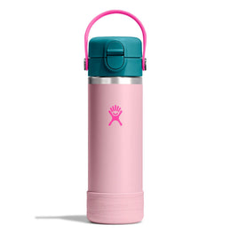 Hydro Flask Kids 18 oz Wide Mouth Bottle With Covered Straw Cap And Boot