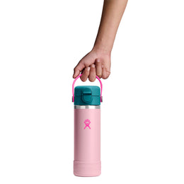 Hydro Flask Kids 18 oz Wide Mouth Bottle With Covered Straw Cap And Boot