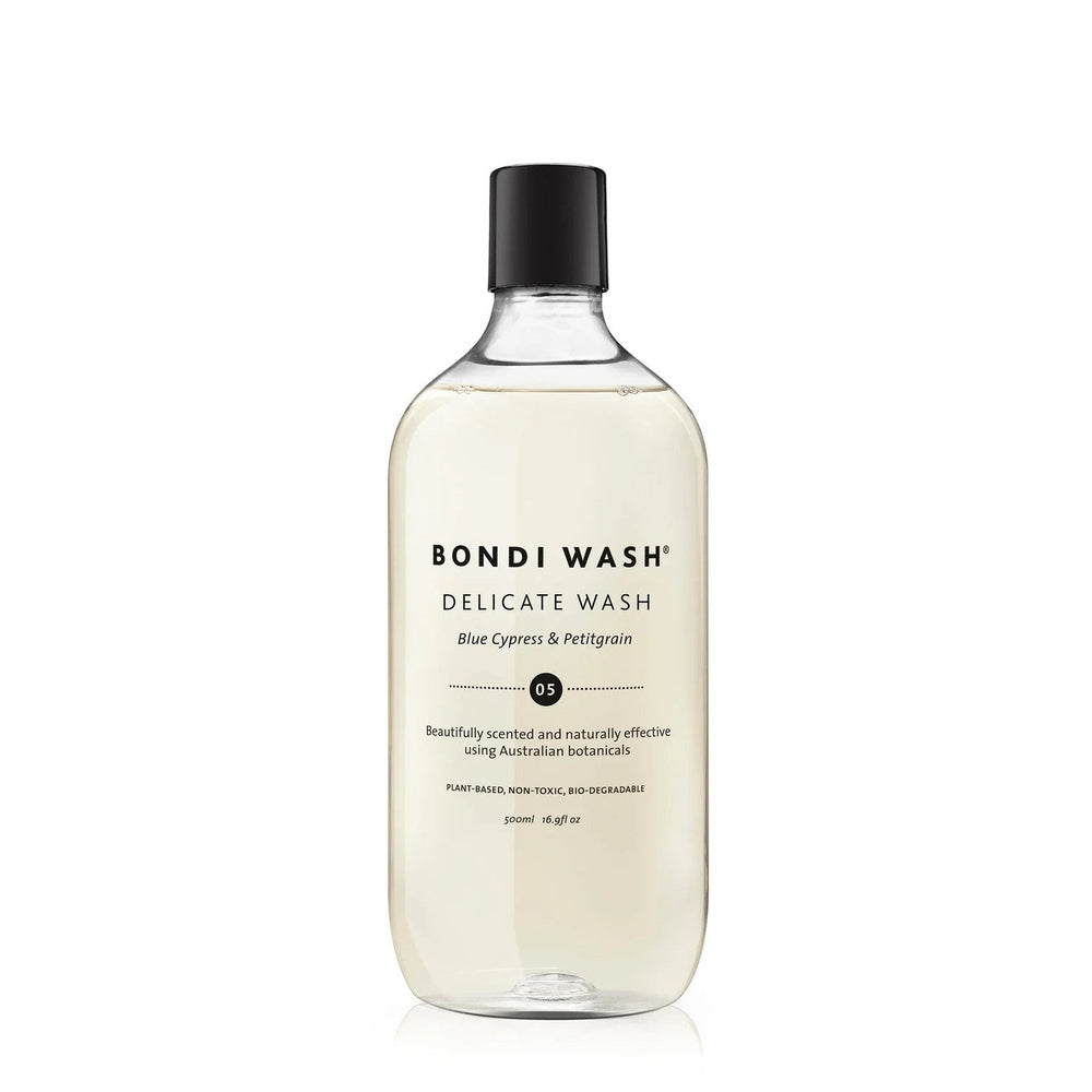 Bondi Wash Delicates Wash bottle with blue cypress & petitgrain scent, 500 ml, black cap
