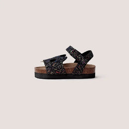 Boxbo Fox Cork Clog Unisex Sandal Black Glitter