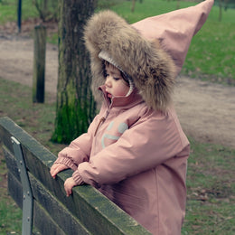 Boxbo Wistiti Fleece Lined Waterproof & Snowproof Fur Jacket Dusty Rose Pink