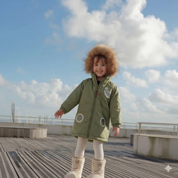 Boxbo Wistiti Fleece Lined Waterproof & Snowproof Fur Jacket Oliver Green