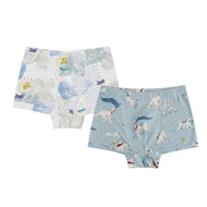 Nest Designs Bamboo Boys Boxer Briefs Underwear 2 Pack Puppy Park/Fluffy Puffs