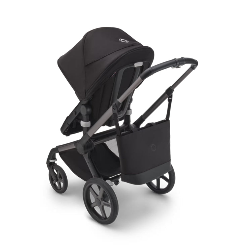 Bugaboo Changing Bag in Black hanging on a stroller frame