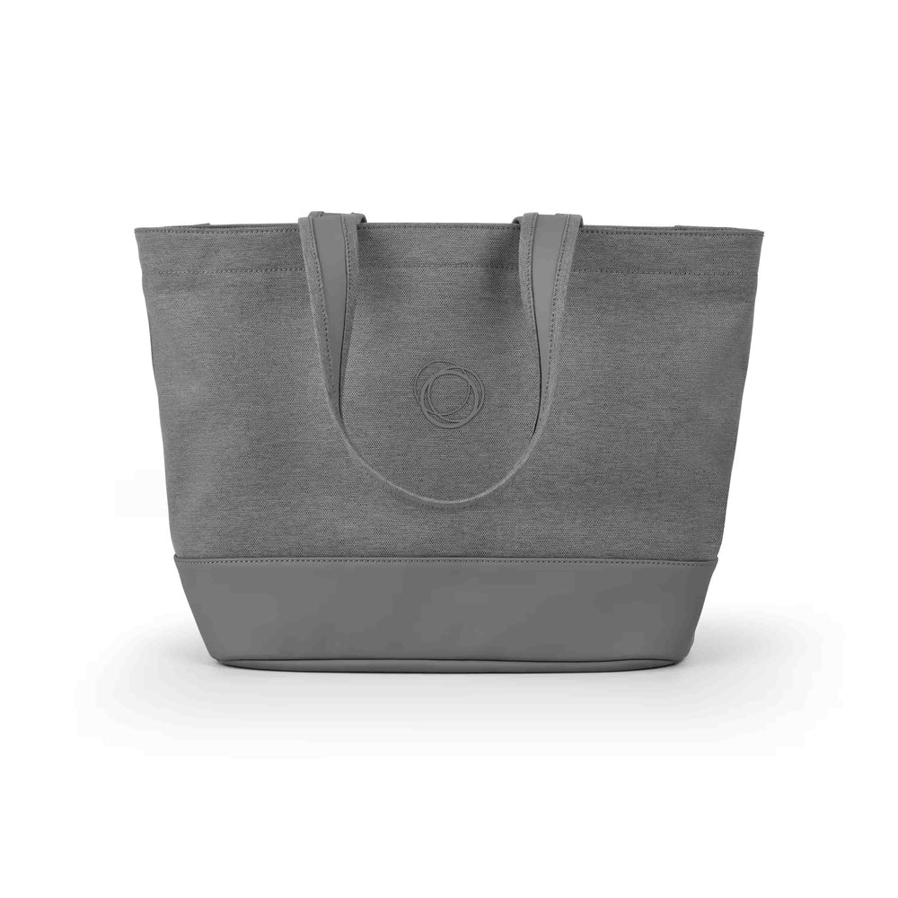 Bugaboo Changing Bag Grey canvas Diaper Bag in two-tone grey with darker base, front view