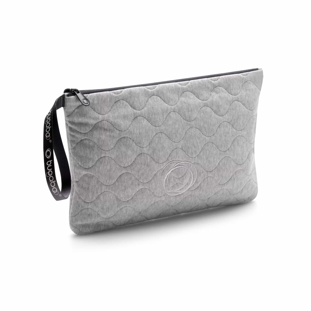 Bugaboo Changing Clutch Clutch bag in Gray quilted with wave pattern and black strap