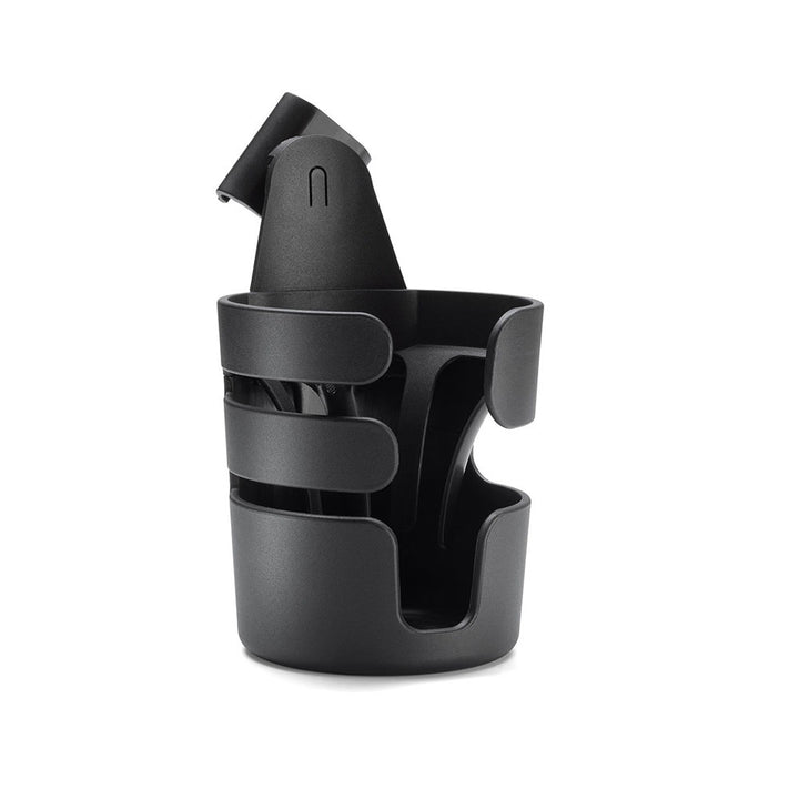 Bugaboo Cup Holder+ black plastic stroller cup holder accessory with adjustable arms
