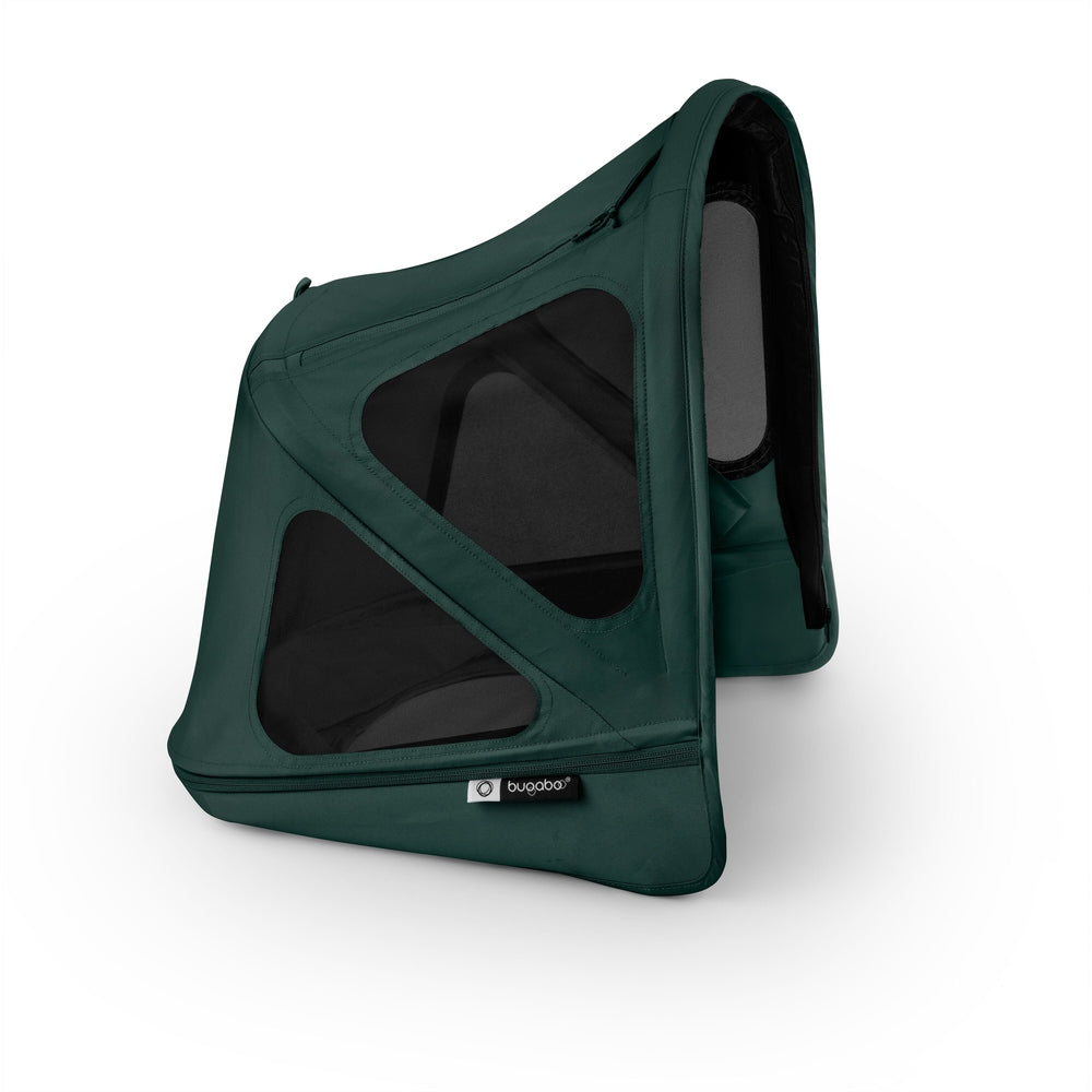 Bugaboo Donkey 6 Breezy Sun Canopy in Forest Green with mesh window panels
