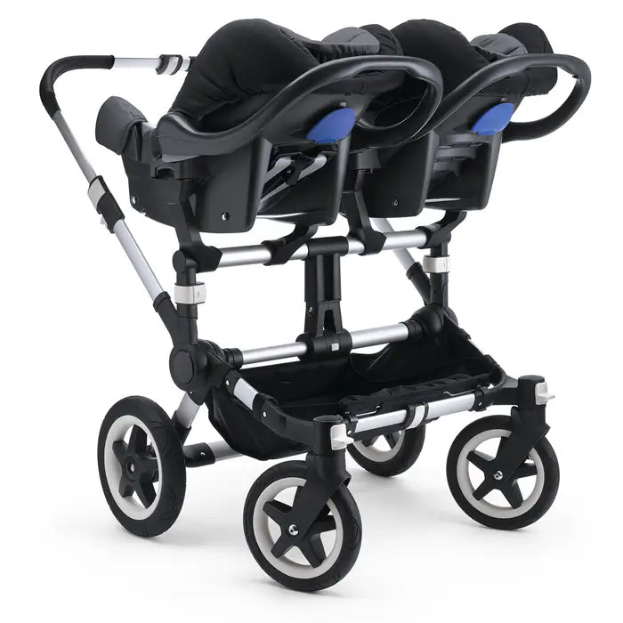 Bugaboo Donkey Twin Adapters for Maxi-Cosi car seats on a double stroller