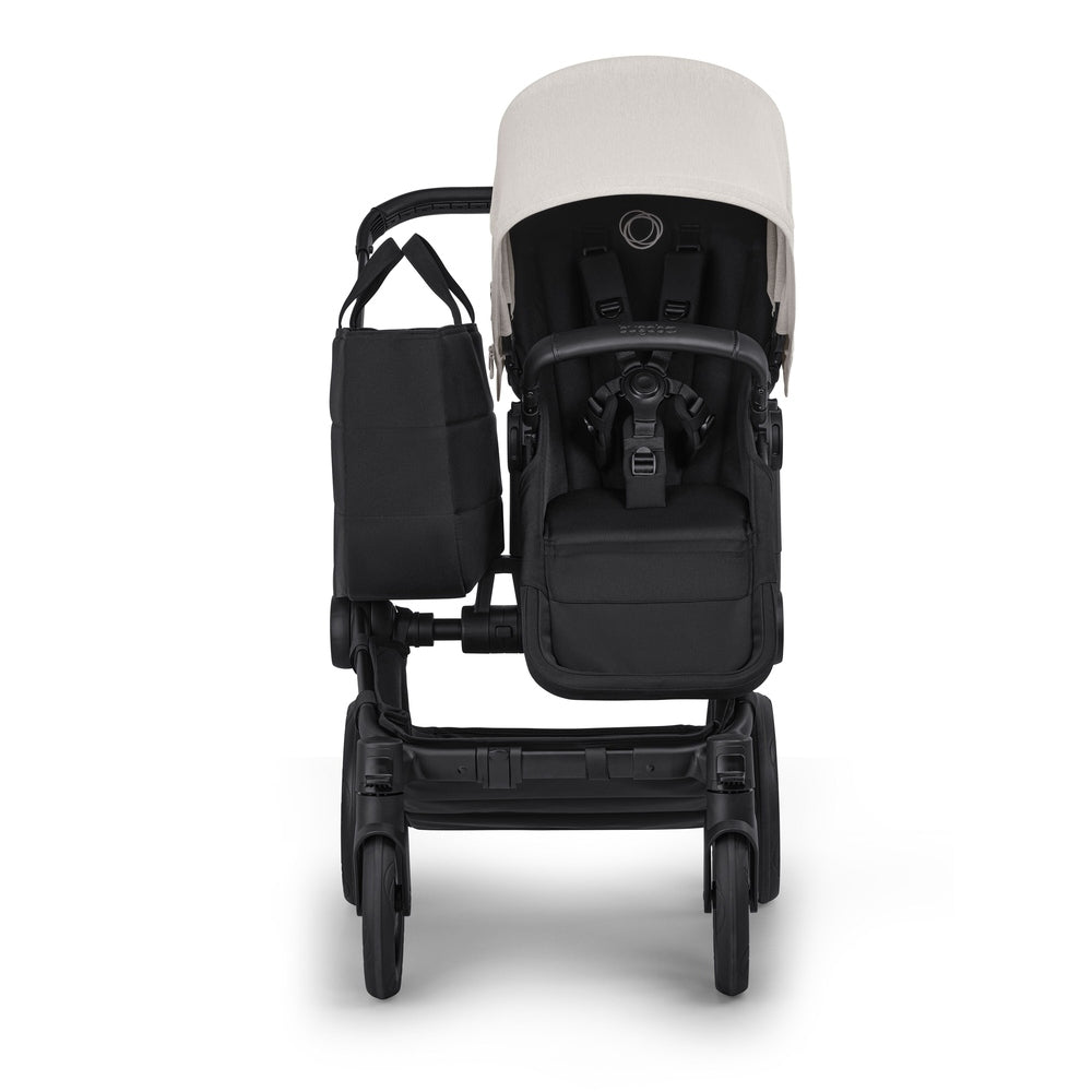 Bugaboo Donkey6 Mono Stroller in Beige canopy with black seat and side storage bag