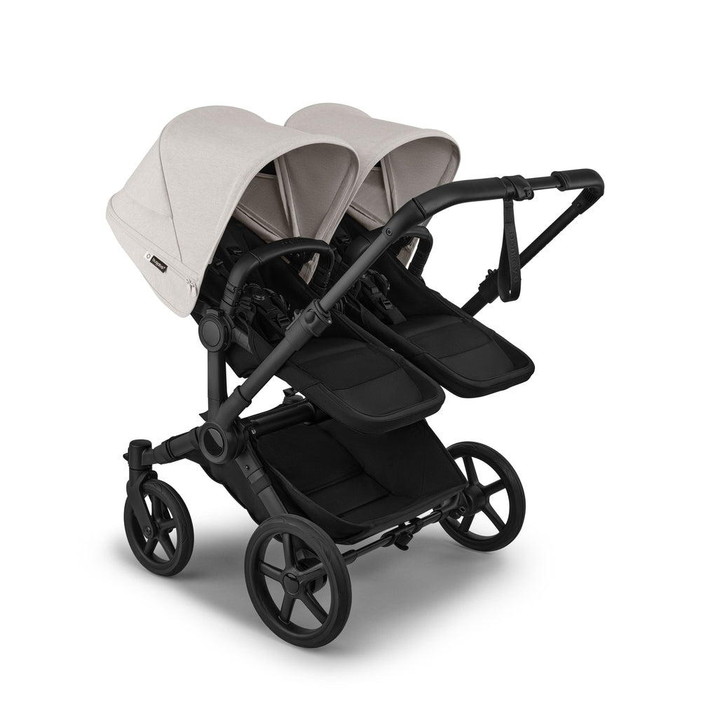 Bugaboo Donkey6 Mono Stroller Complete in Stone Beige with black seats side view