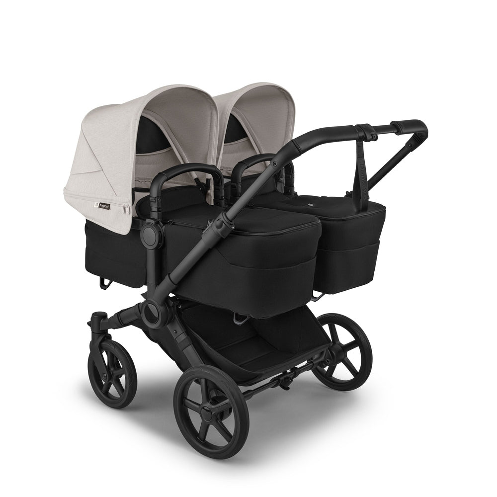 Bugaboo Donkey6 Mono Stroller in Black with Beige Canopies and twin seat modules