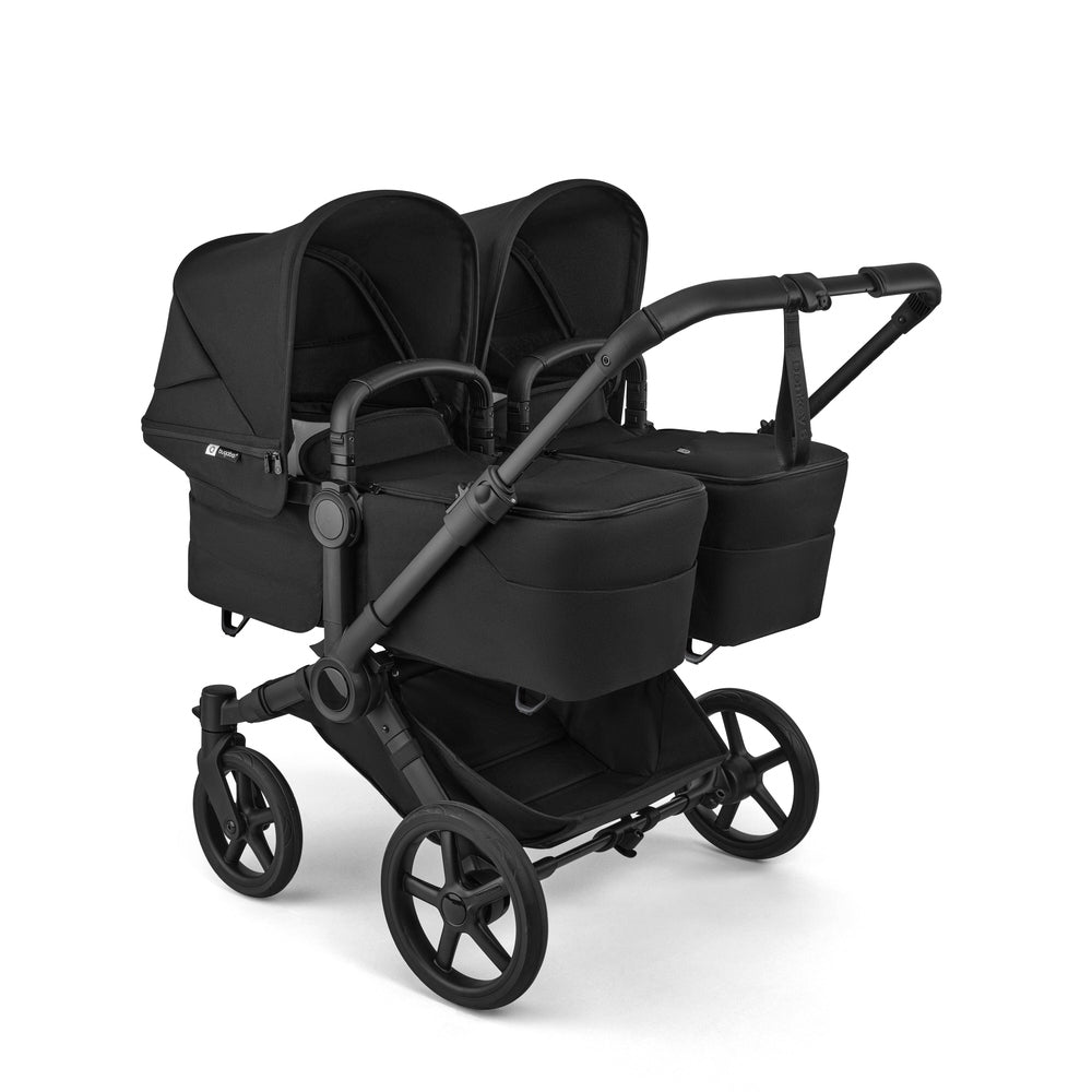 Bugaboo Donkey 6 Mono Stroller in Black with two bassinets side-by-side