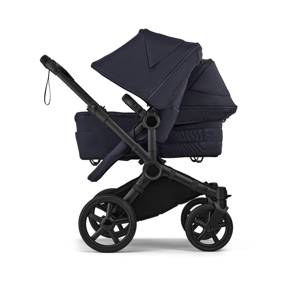 Bugaboo Donkey 6 Mono Stroller in Deep Indigo with bassinet side 